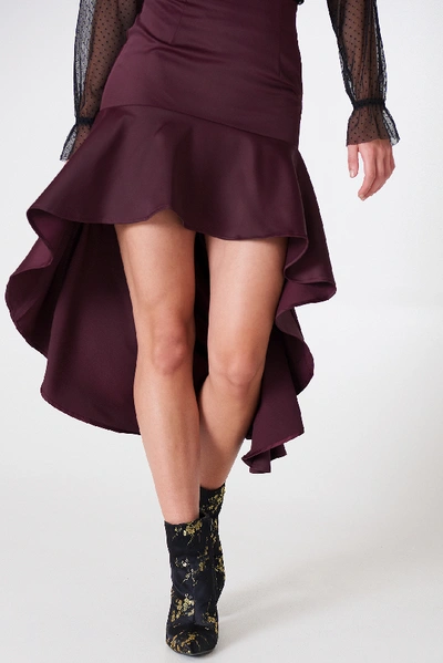 Shop Na-kd Asymmetric Frill Skirt In Purple