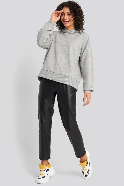 Shop Na-kd Basic Wide Hoodie - Grey In Grey Mel