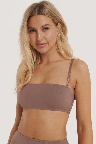 Shop Na-kd Bandeau Smoothing Bra Brown In Rose Taupe