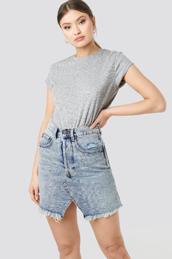 Cheap Monday Organic Cotton Denim Mini Skirt-blue | ModeSens