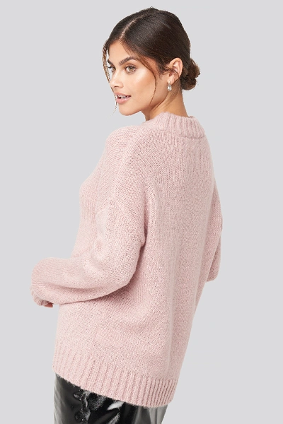 Shop Adorable Caro X Na-kd Wide Rib Knitted Sweater - Pink