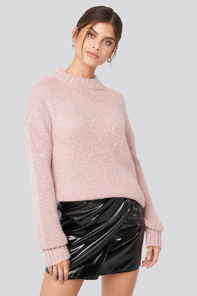 Shop Adorable Caro X Na-kd Wide Rib Knitted Sweater - Pink