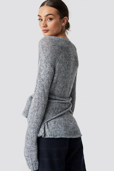 Shop Rut & Circle Emina Wrap Knit - Grey In Dk Grey