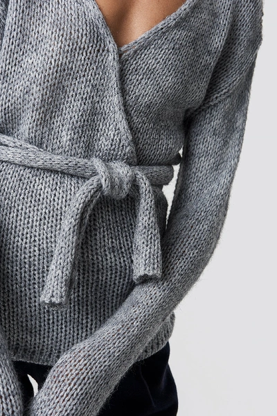 Shop Rut & Circle Emina Wrap Knit - Grey In Dk Grey