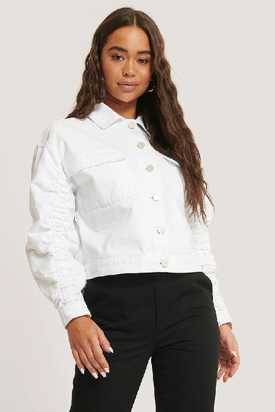 Sara Sieppi X Na-kd Sleeve Detail Denim Jacket White | ModeSens