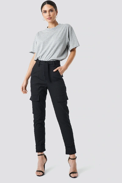 Shop Na-kd Tie Waist Patch Pocket Pants - Black