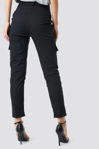 Shop Na-kd Tie Waist Patch Pocket Pants - Black