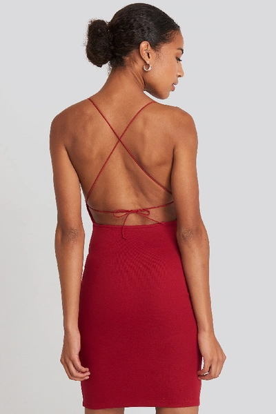 Shop Na-kd Open Back Jersey Dress - Red