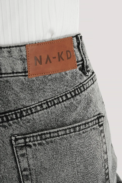 Shop Na-kd Stone Washed Slim Jeans - Grey In Black