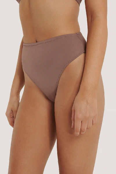 Shop Na-kd Highwaist Smoothing Brazilian Panty Brown In Rose Taupe