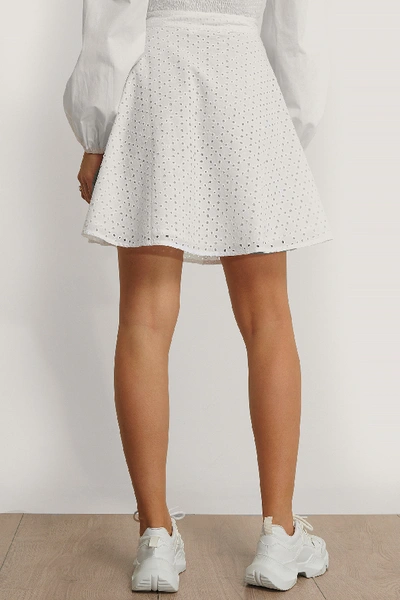 Shop Na-kd Anglaise A-shape Skirt White
