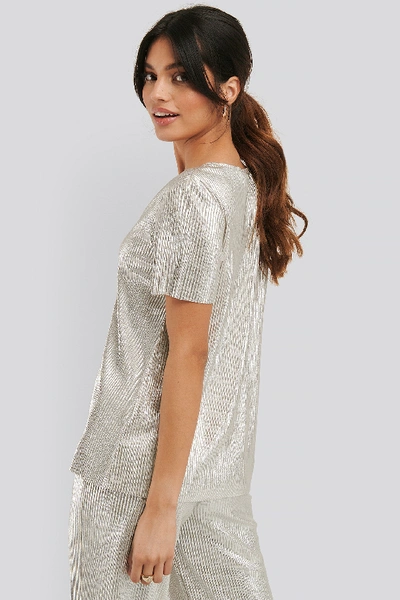 Shop Na-kd Shimmer Top - Silver