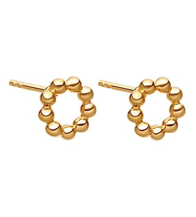 Shop Astley Clarke Women's Yellow Vermeil Beaded Stilla 18ct Yellow Gold-plated Stud Earrings