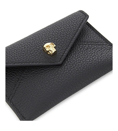 Shop Alexander Mcqueen Skull Envelope Card Holder In Black Gold