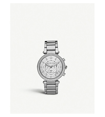 Shop Michael Kors Mk5353 Parker Stainless Steel Watch In Silver