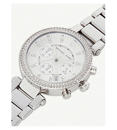 Shop Michael Kors Mk5353 Parker Stainless Steel Watch In Silver
