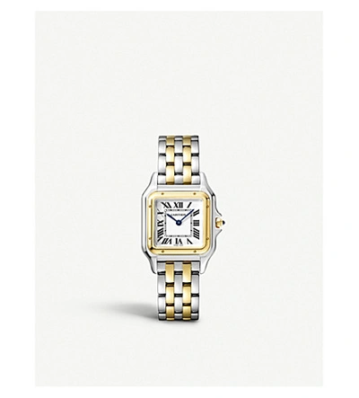 Shop Cartier Panthère De  Medium 18ct Yellow-gold And Stainless Steel Watch