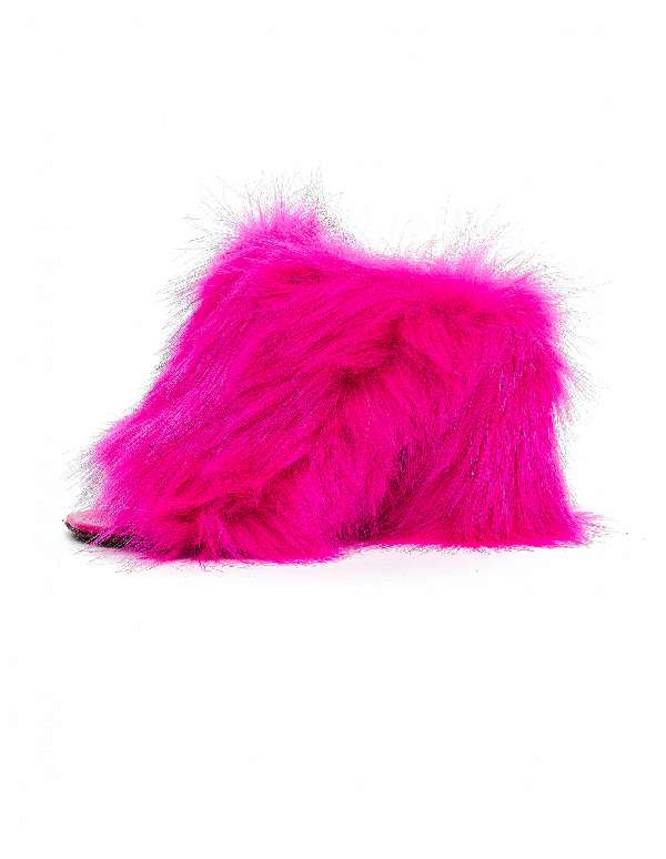 pink fur mules