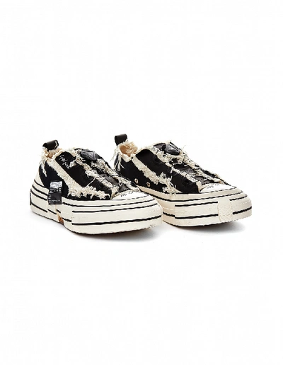 Shop Yohji Yamamoto Black & White Cotton Sneakers In Multicolor