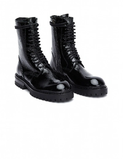 Shop Ann Demeulemeester Black Patent Leather Boots