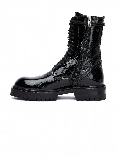 Shop Ann Demeulemeester Black Patent Leather Boots