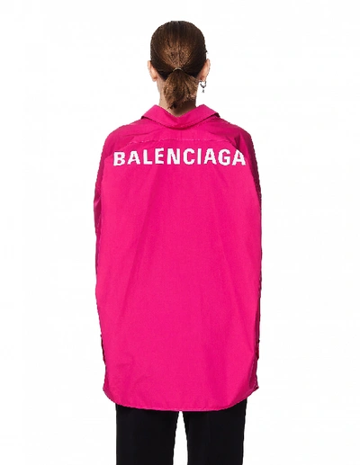 Shop Balenciaga Fuchsia Cotton Cocoon Swing Shirt In Pink