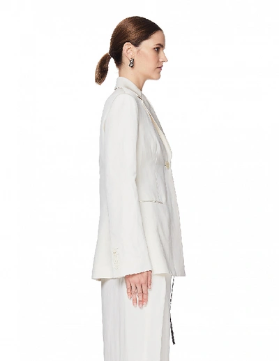 Shop The Row Ivory Silk & Linen Kiro Jacket In White