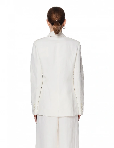 Shop The Row Ivory Silk & Linen Kiro Jacket In White