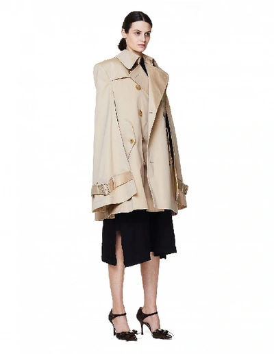 Shop Junya Watanabe Beige Cotton Trench Coat