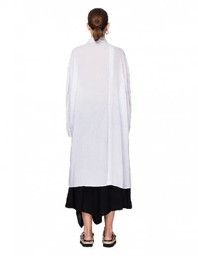 Shop Yohji Yamamoto White Elongated Shirt