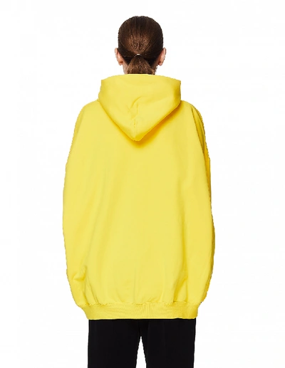 Shop Balenciaga Yellow Cotton X Rated Hoodie