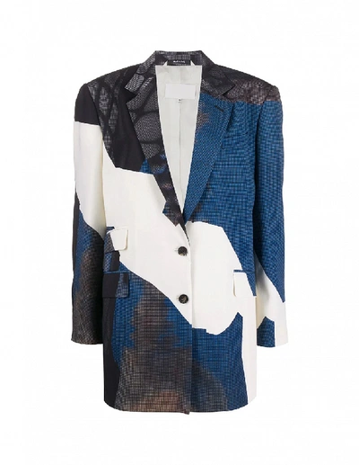 Shop Maison Margiela Wool Printed Jacket In Multicolor