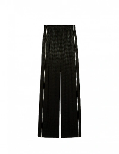 Shop Balenciaga Black Satin Tracksuit Trousers In Multicolor