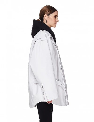 Shop Balenciaga White 80's Biker Jacket