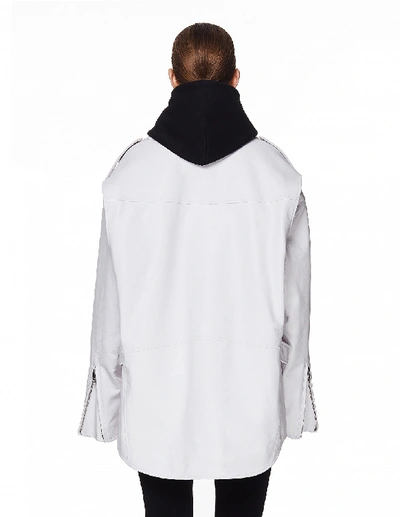 Shop Balenciaga White 80's Biker Jacket