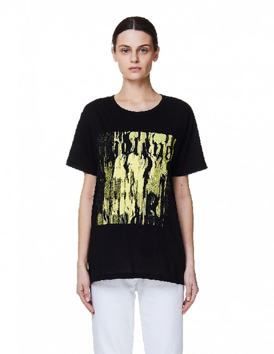 Shop Ann Demeulemeester Black Printed Cotton T-shirt