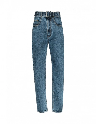 Shop Maison Margiela Blue Washed Denim Jeans