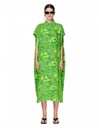 Shop Balenciaga Flower Printed Dress In Multicolor