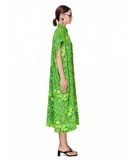 Shop Balenciaga Flower Printed Dress In Multicolor