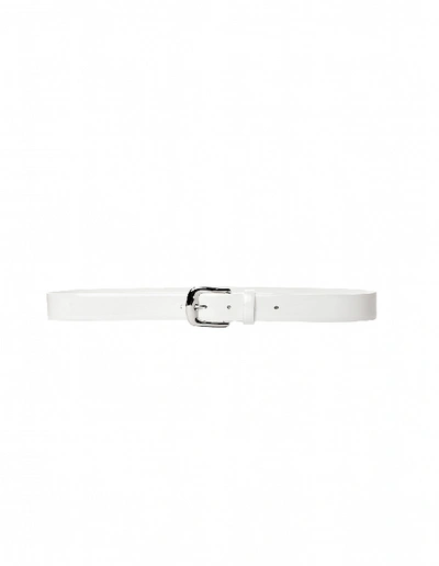 Shop Maison Margiela White Patent Leather Belt