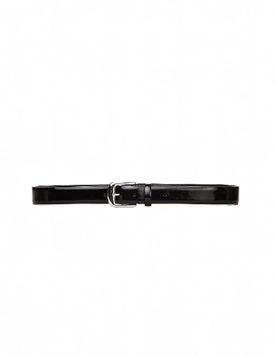 Shop Maison Margiela Black Patent Leather Belt