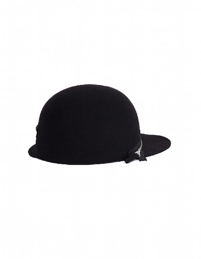 Shop Yohji Yamamoto Black Wool Cap
