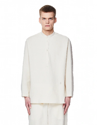 Shop Jil Sander Textured Ecru Cotton Pajamas In Beige