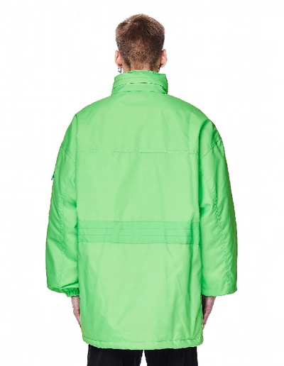 Shop Balenciaga Neon Green Pulled Parka