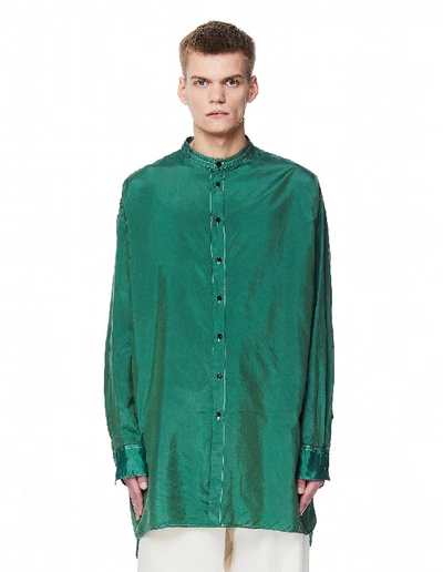 Shop Jil Sander Green Elongated Shirt