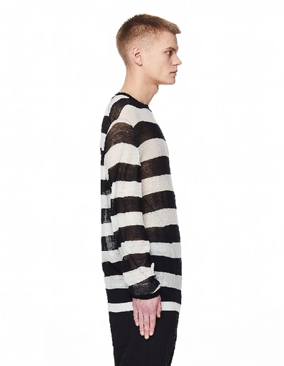 Shop Ann Demeulemeester Black & White Wool Egil Sweater In Multicolor