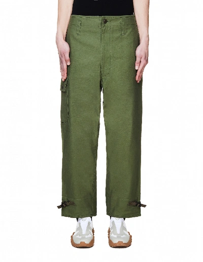 Shop Junya Watanabe Green Cotton Cargo Trousers