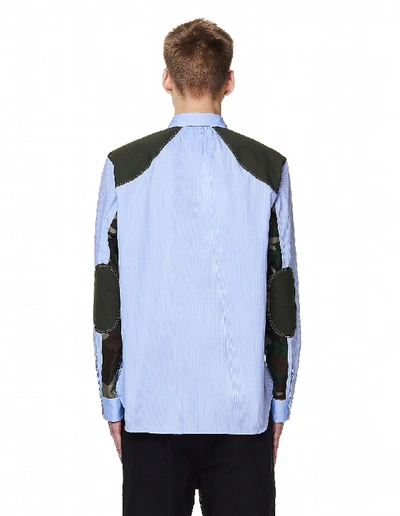 Shop Junya Watanabe Cotton Shirt With Camouflage Panels In Multicolor