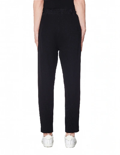 Shop Ann Demeulemeester Black Wool & Cotton Trousers