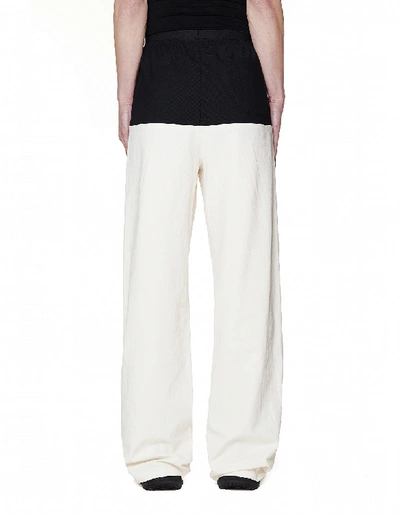 Shop Raf Simons White & Black Gabardine Wool Trousers In Multicolor